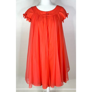 Vintage Claire Sandra by Lucie Ann Coral Nightgown Robe‎ Peignoir Set Size S